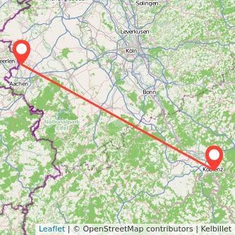 Herzogenrath Koblenz Bahn Karte