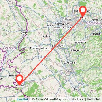 Herne Aachen Mitfahrgelegenheit Karte