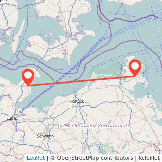 Heringsdorf Bergen auf Rügen Bahn Karte