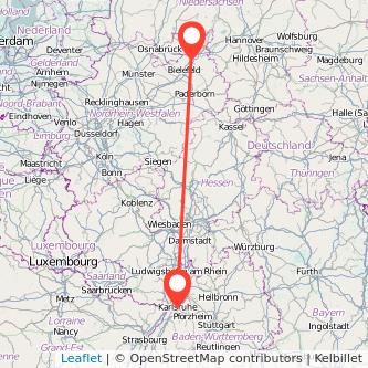 Herford Karlsruhe Mitfahrgelegenheit Karte