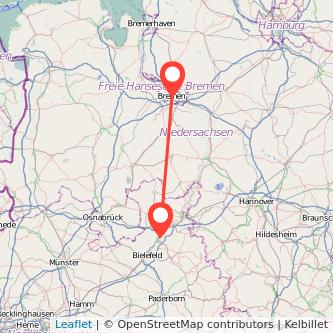 Herford Bremen Mitfahrgelegenheit Karte