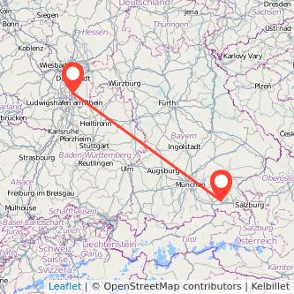 Heppenheim Prien am Chiemsee Bahn Karte