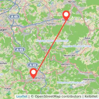 Hemer Lüdenscheid Mitfahrgelegenheit Karte
