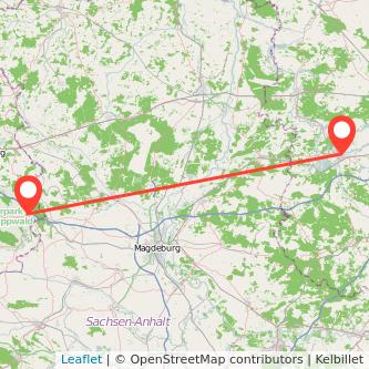 Helmstedt Brandenburg an der Havel Bahn Karte