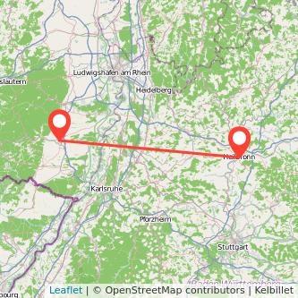 Heilbronn Landau in der Pfalz Mitfahrgelegenheit Karte