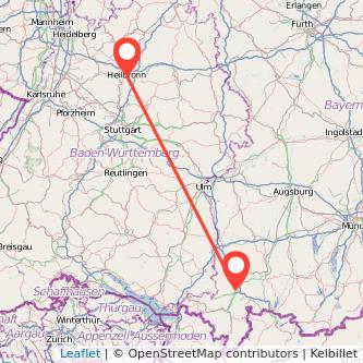Heilbronn Kempten Mitfahrgelegenheit Karte