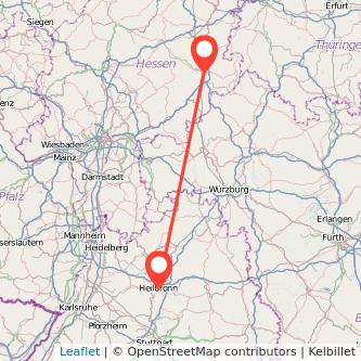 Heilbronn Fulda Mitfahrgelegenheit Karte