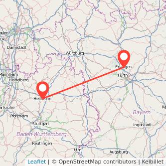 Heilbronn Erlangen Mitfahrgelegenheit Karte