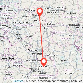 Heilbronn Detmold Mitfahrgelegenheit Karte