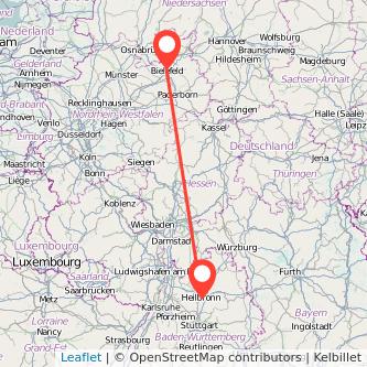 Heilbronn Bielefeld Mitfahrgelegenheit Karte