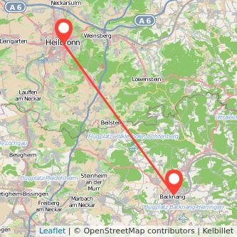 Heilbronn Backnang Mitfahrgelegenheit Karte