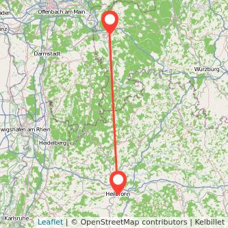 Heilbronn Aschaffenburg Mitfahrgelegenheit Karte
