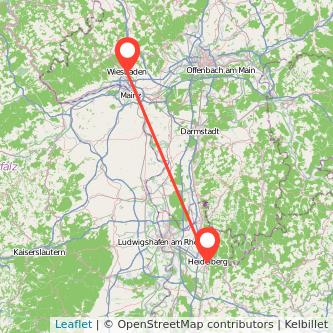 Heidelberg Wiesbaden Mitfahrgelegenheit Karte