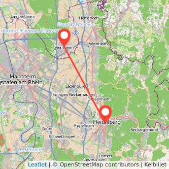 Heidelberg Viernheim Mitfahrgelegenheit Karte