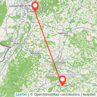 Heidelberg Reutlingen Bahn Karte