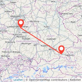 Heidelberg Prien am Chiemsee Bahn Karte