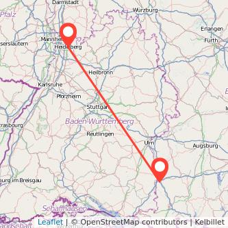 Heidelberg Memmingen Mitfahrgelegenheit Karte