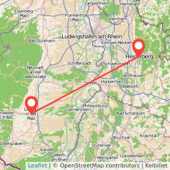 Heidelberg Landau in der Pfalz Mitfahrgelegenheit Karte