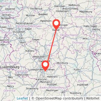 Heidelberg Kassel Mitfahrgelegenheit Karte