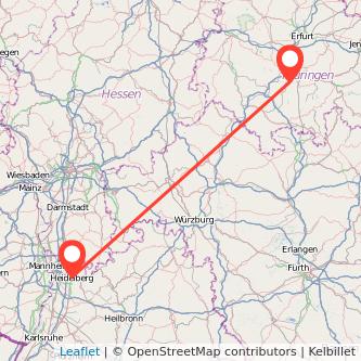 Heidelberg Ilmenau Mitfahrgelegenheit Karte