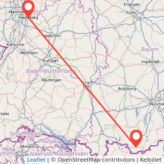 Heidelberg Garmisch-Partenkirchen Bahn Karte