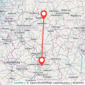 Heidelberg Detmold Mitfahrgelegenheit Karte