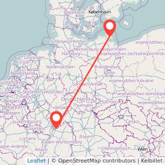 Heidelberg Bergen auf Rügen Bahn Karte