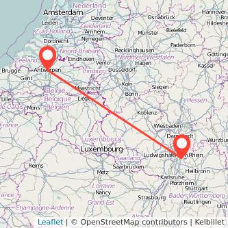 Heidelberg Antwerpen Mitfahrgelegenheit Karte