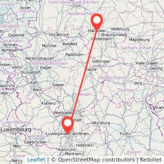Hannover Ludwigshafen Mitfahrgelegenheit Karte