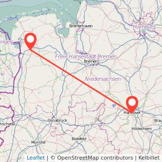 Hannover Leer Mitfahrgelegenheit Karte