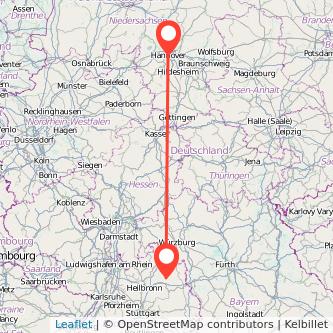 Hannover Künzelsau Mitfahrgelegenheit Karte