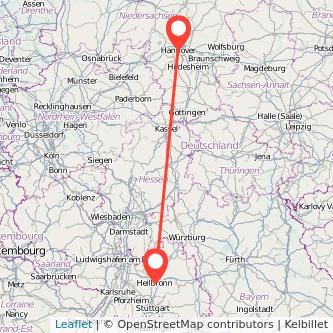 Hannover Heilbronn Mitfahrgelegenheit Karte