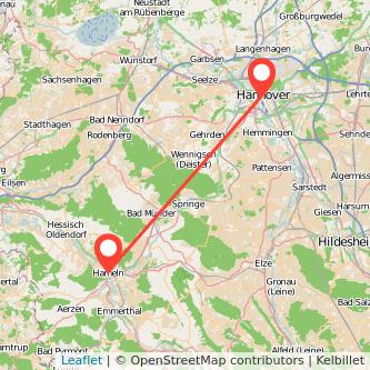Hannover Hameln Mitfahrgelegenheit Karte