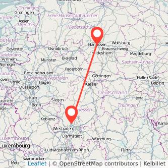 Hannover Bad Homburg vor der Höhe Mitfahrgelegenheit Karte