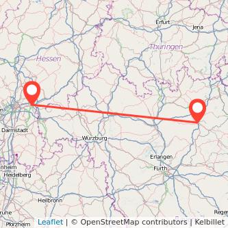 Hanau Bayreuth Mitfahrgelegenheit Karte