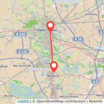 Halle Merseburg Mitfahrgelegenheit Karte