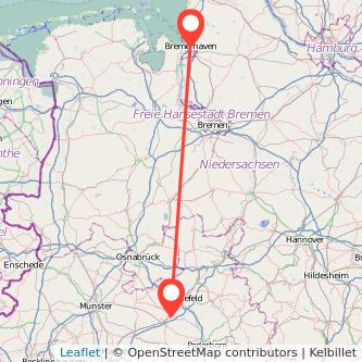 Gütersloh Bremerhaven Mitfahrgelegenheit Karte