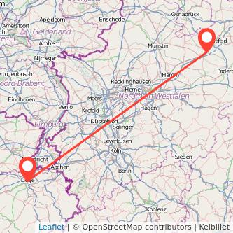 Gütersloh Lüttich Bahn Karte