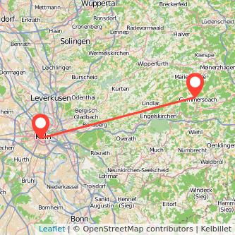 Gummersbach Köln Mitfahrgelegenheit Karte