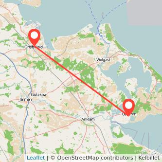 Greifswald Usedom Mitfahrgelegenheit Karte