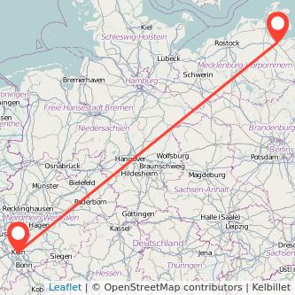 Greifswald Köln Mitfahrgelegenheit Karte