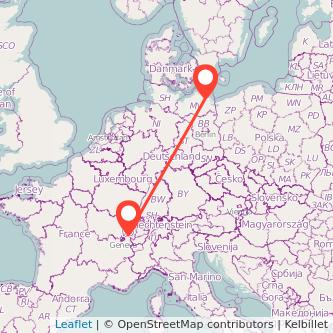 Greifswald Lausanne Bahn Karte