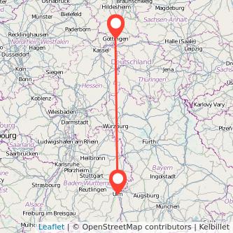 Göttingen Ulm Mitfahrgelegenheit Karte