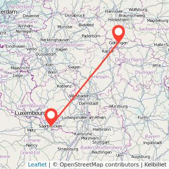 Göttingen Saarbrücken Mitfahrgelegenheit Karte