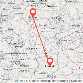 Göttingen Ingolstadt Mitfahrgelegenheit Karte