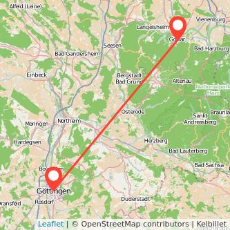 Goslar Göttingen Mitfahrgelegenheit Karte