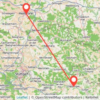 Göppingen Heilbronn Mitfahrgelegenheit Karte