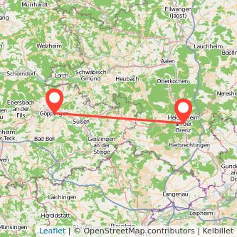Göppingen Heidenheim an der Brenz Mitfahrgelegenheit Karte