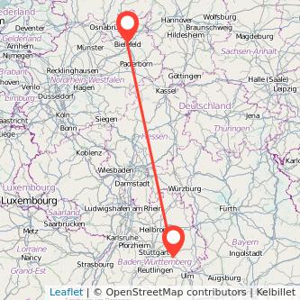 Göppingen Bielefeld Mitfahrgelegenheit Karte