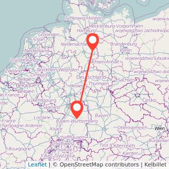 Gifhorn Stuttgart Mitfahrgelegenheit Karte